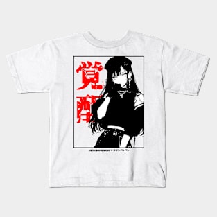 Japanese Streetwear Goth Grunge Anime Girl Manga Aesthetic Black and White Kids T-Shirt